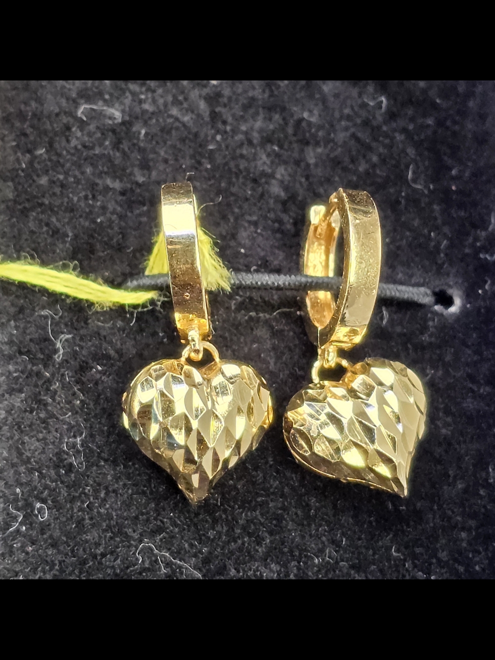 💖✨️18K Real Gold Heart Dangle Huggie Earrings✨️💖